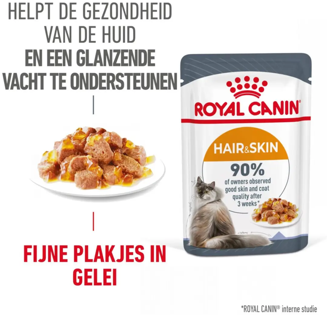 Royal Canin Hair & Skin Care Jelly Kattenvoer - 48x85g