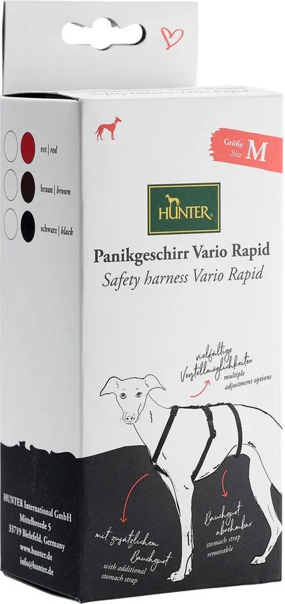 Hunter Vario Rapid Veiligheidstuig Hondenharnas S/M 48-70cm - Zwart