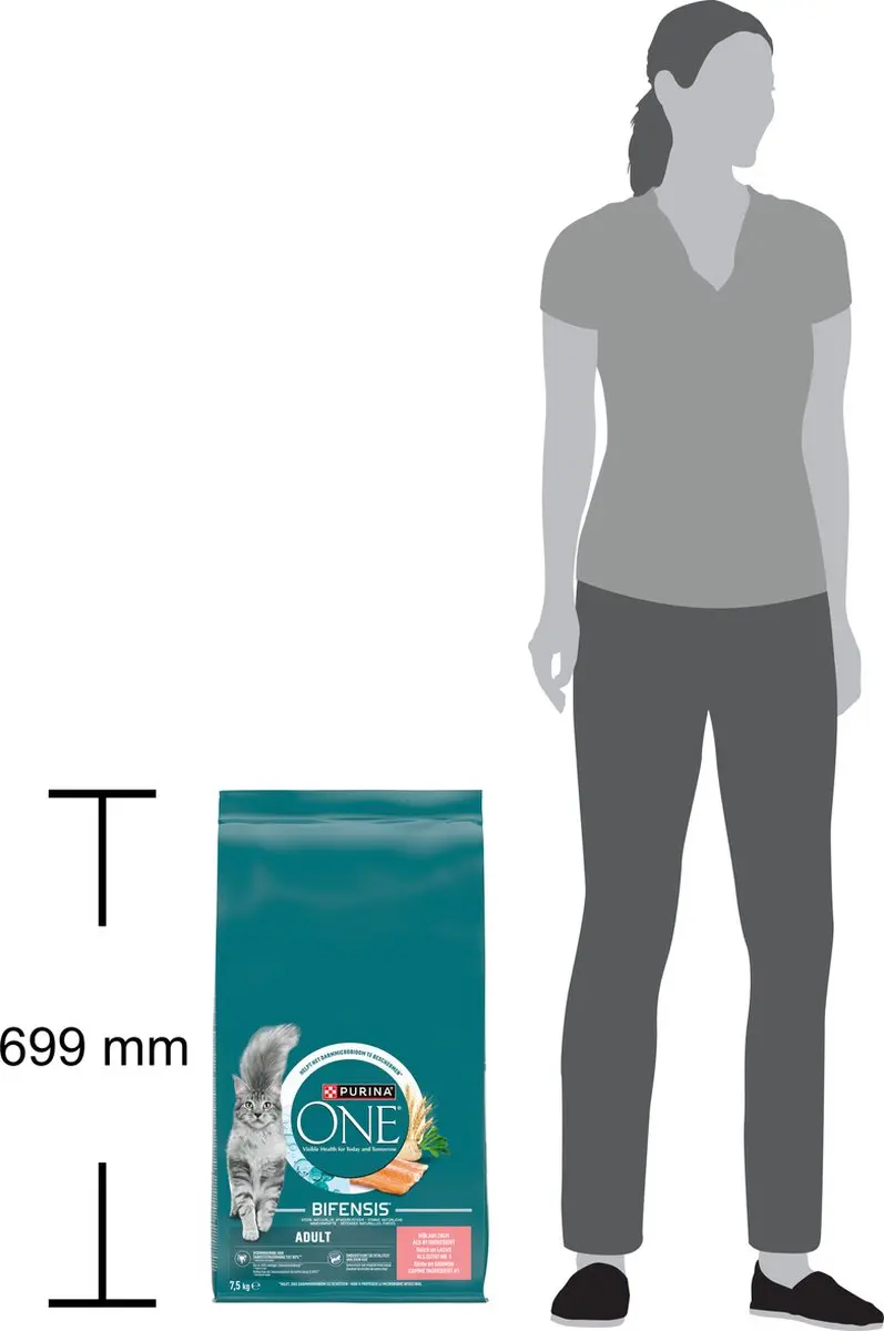 Purina ONE Adult Kattenbrokjes Zalm & Volkoren 7,5 kg
