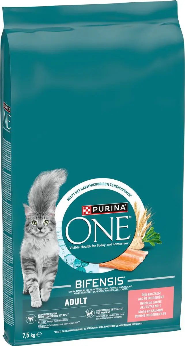 Purina ONE Adult Kattenbrokjes Zalm & Volkoren 7,5 kg