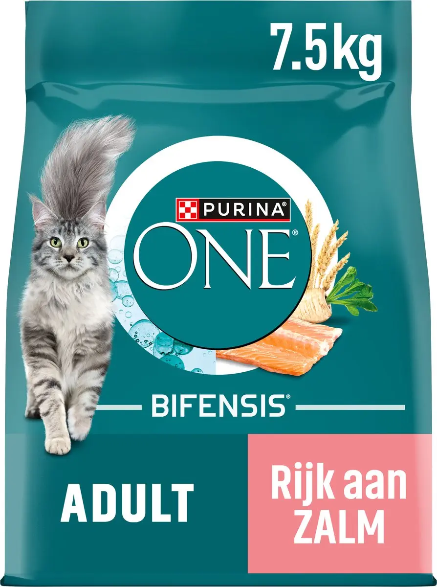 Purina ONE Adult Kattenbrokjes Zalm & Volkoren 7,5 kg