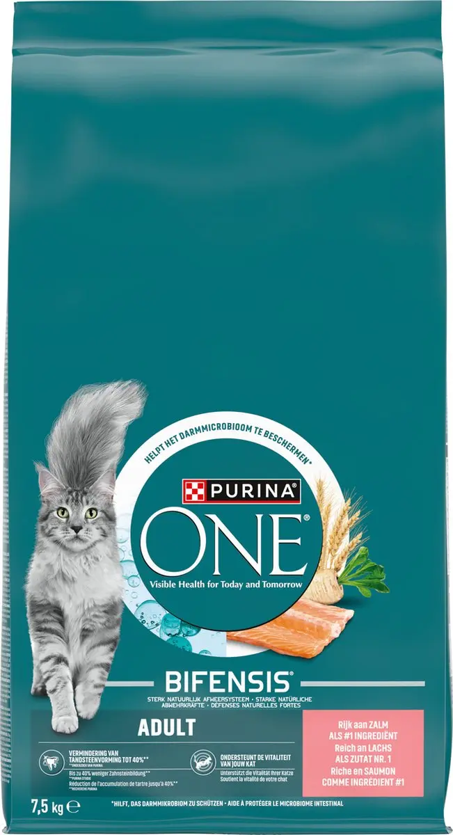 Purina ONE Adult Kattenbrokjes Zalm & Volkoren 7,5 kg