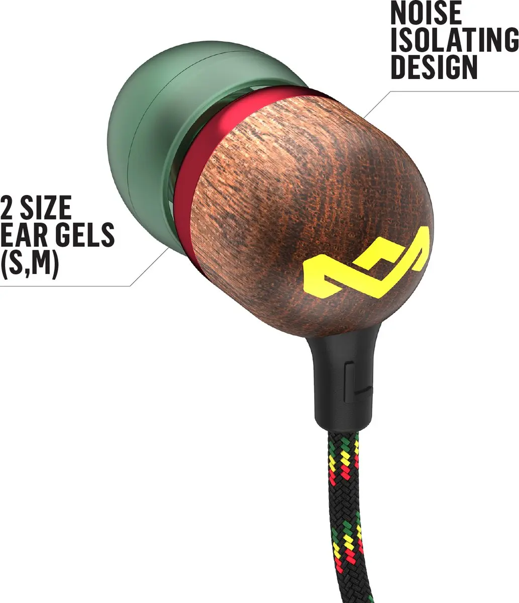 House of Marley Smile Jamaica Oortjes EM-JE041-RA - Bedraad - Rasta - afbeelding 6 van 6
