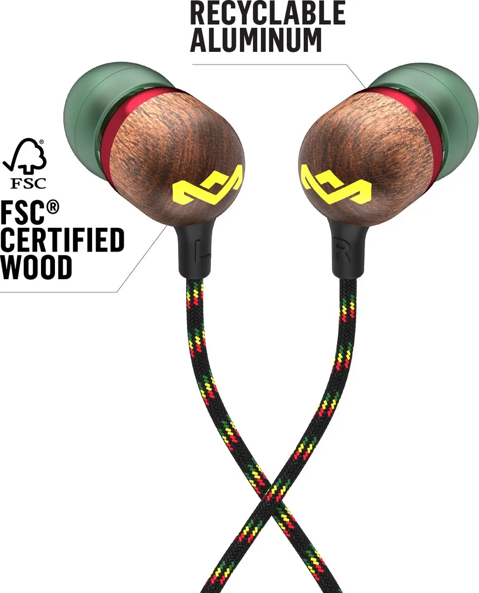 House of Marley Smile Jamaica Oortjes EM-JE041-RA - Bedraad - Rasta