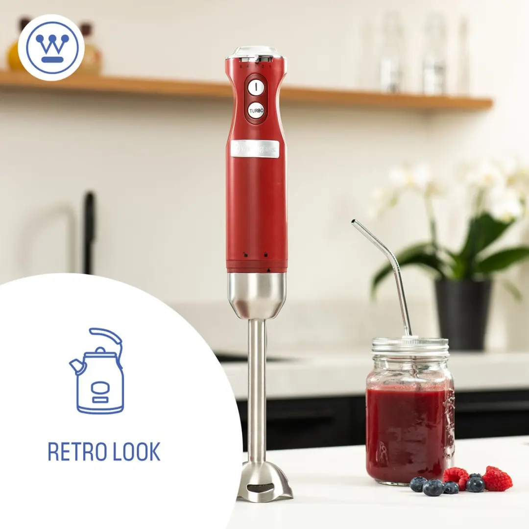 Westinghouse WKHBS270RD Retro Staafmixer 600W - Rood