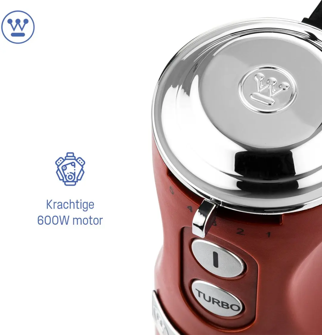 Westinghouse WKHBS270RD Retro Staafmixer 600W - Rood