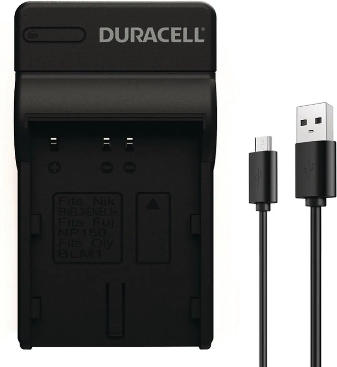 Duracell DRN5924 USB Lader - Nikon EN-EL3/EL3e & Fujifilm NP-150 - Zwart