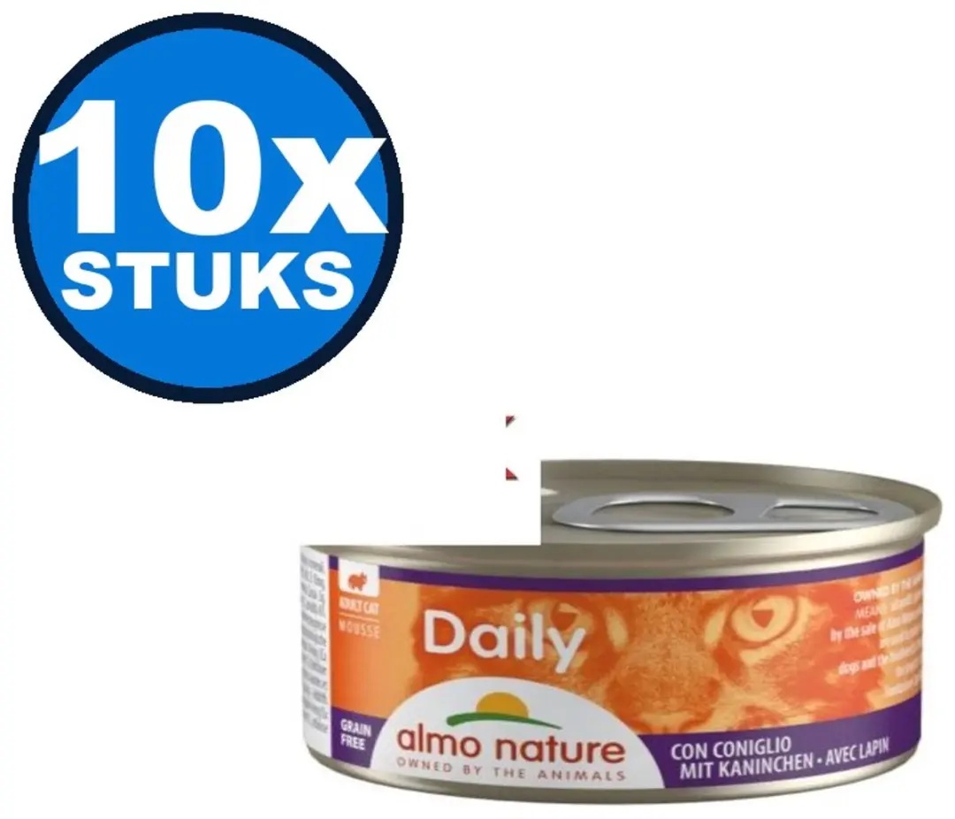 Almo Nature Daily Mousse Konijn Kattenvoer Natvoer 85g