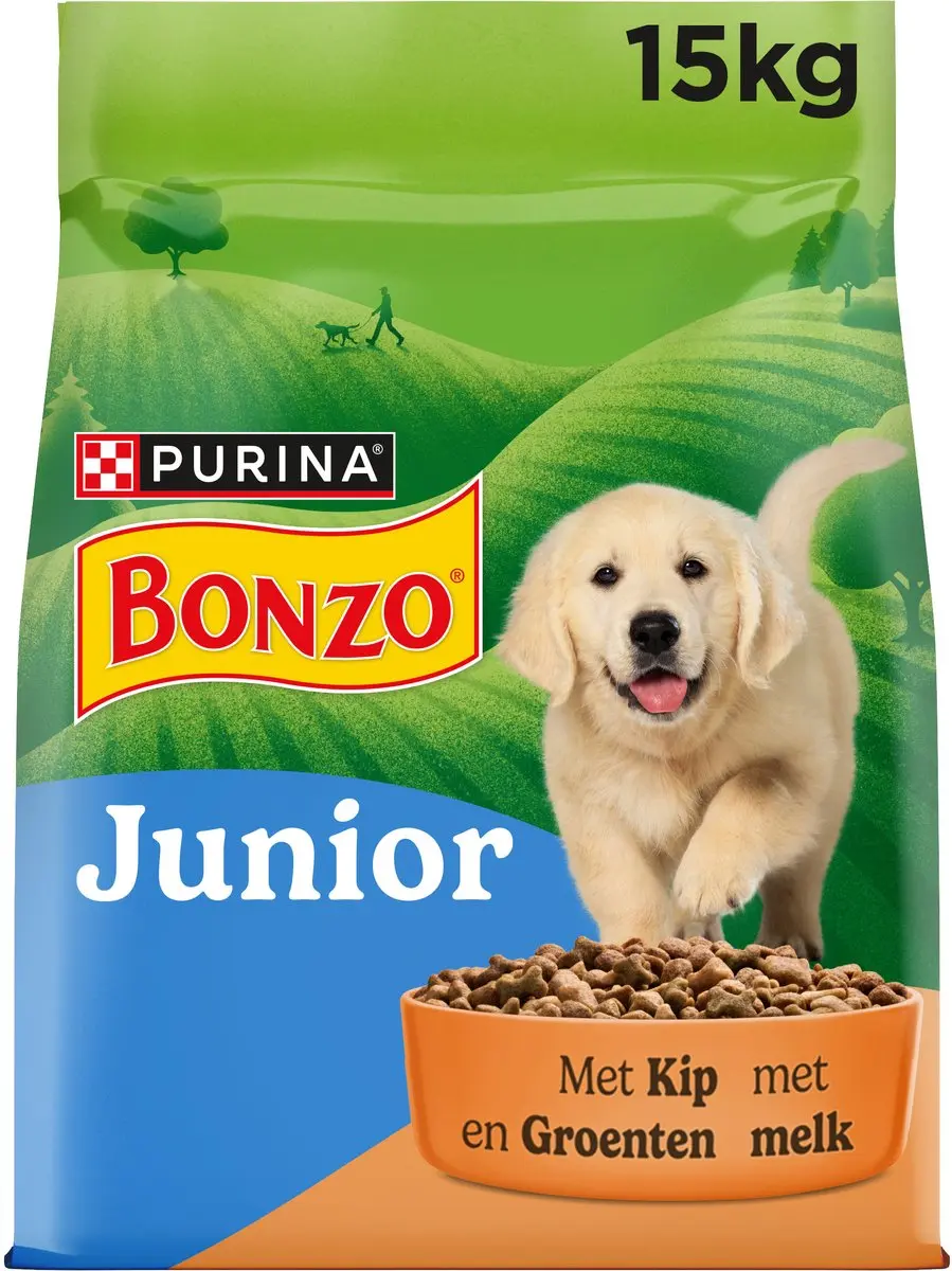 Bonzo Droog Junior Kip Groenten & Melk 15kg