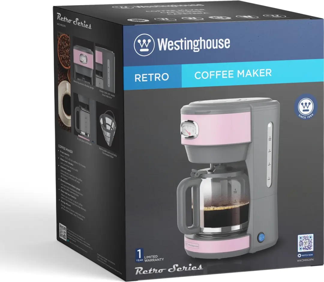 Westinghouse Retro 2-delige Set Roze - Waterkoker 1,7L + Filterkoffiezetapparaat