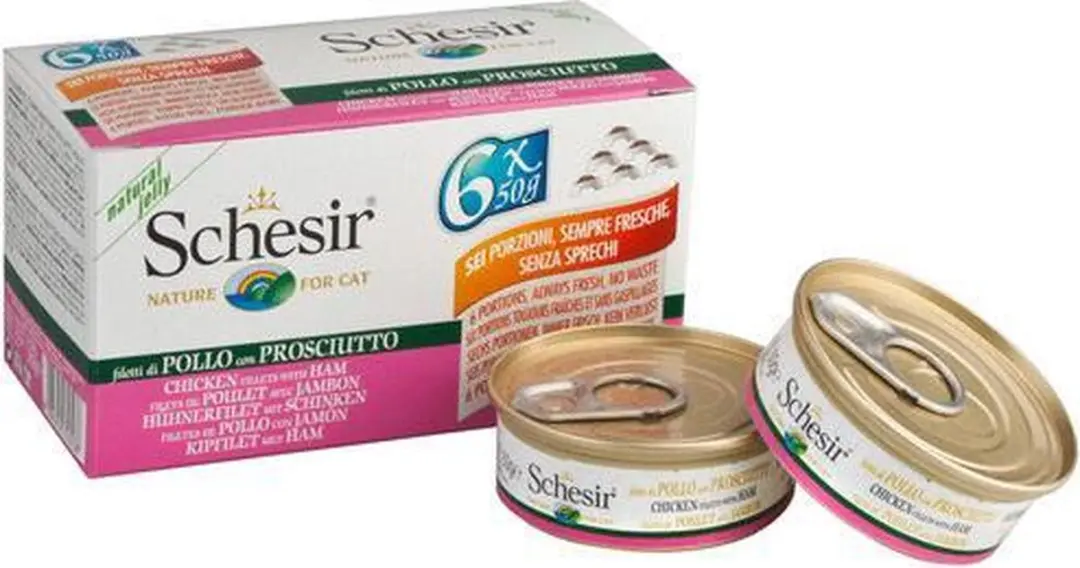 Schesir Kattenvoer Kipfilet & Ham 6x50g - afbeelding 6 van 6