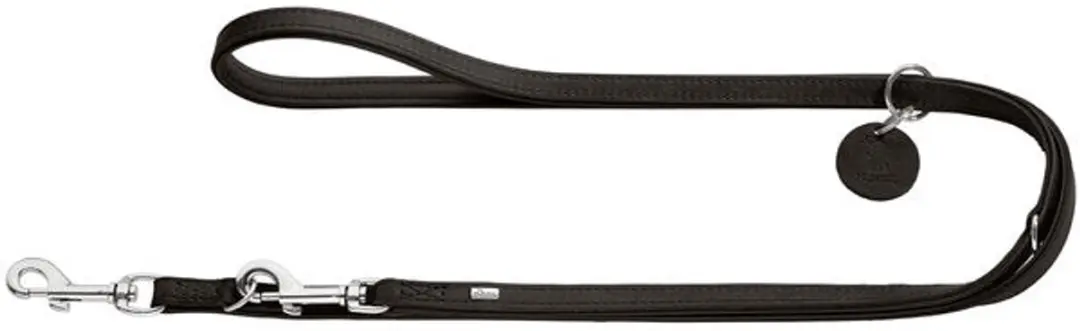 Hunter Verstelbare Looplijn Leder - 200x1.6cm - Zwart