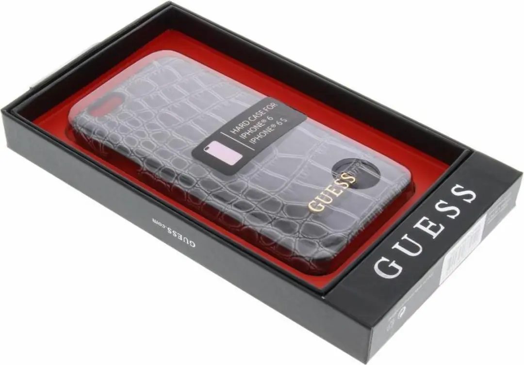 GUESS iPhone 6/6s Hoesje 6G37419102 - Donkergrijs Kunstleer