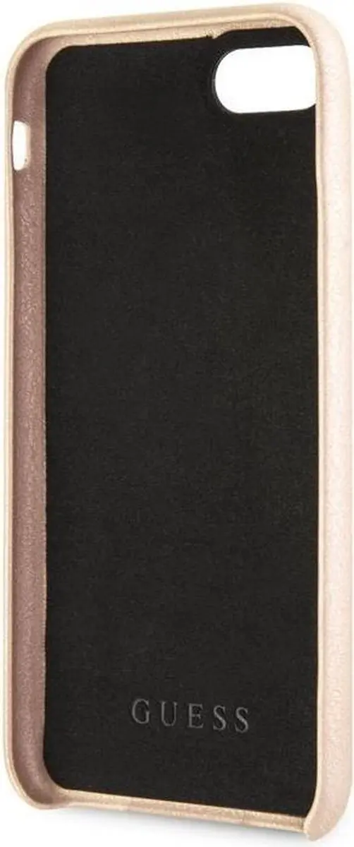 Guess Saffiano Strap Hard Case - iPhone 8 - Goud