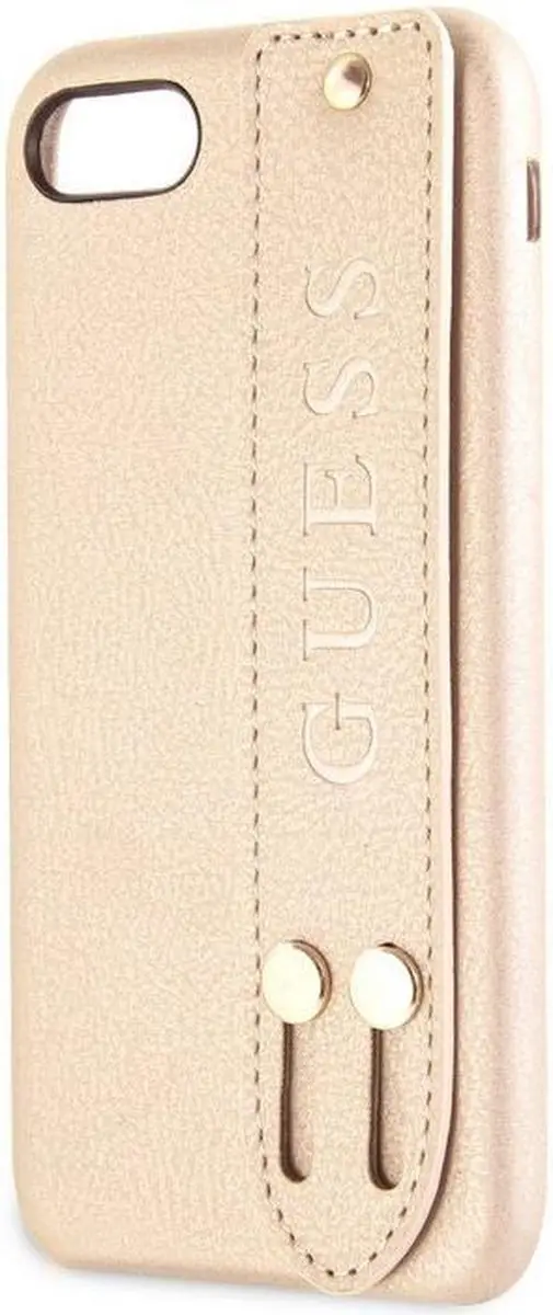 Guess Saffiano Strap Hard Case - iPhone 8 - Goud
