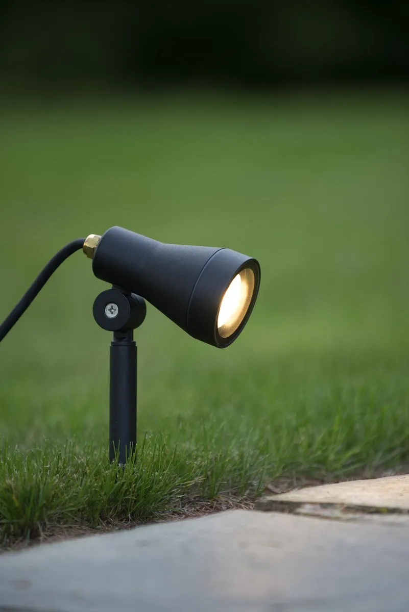 Lucide SPIKE Tuinspot GU10 5W 3000K - Zwart