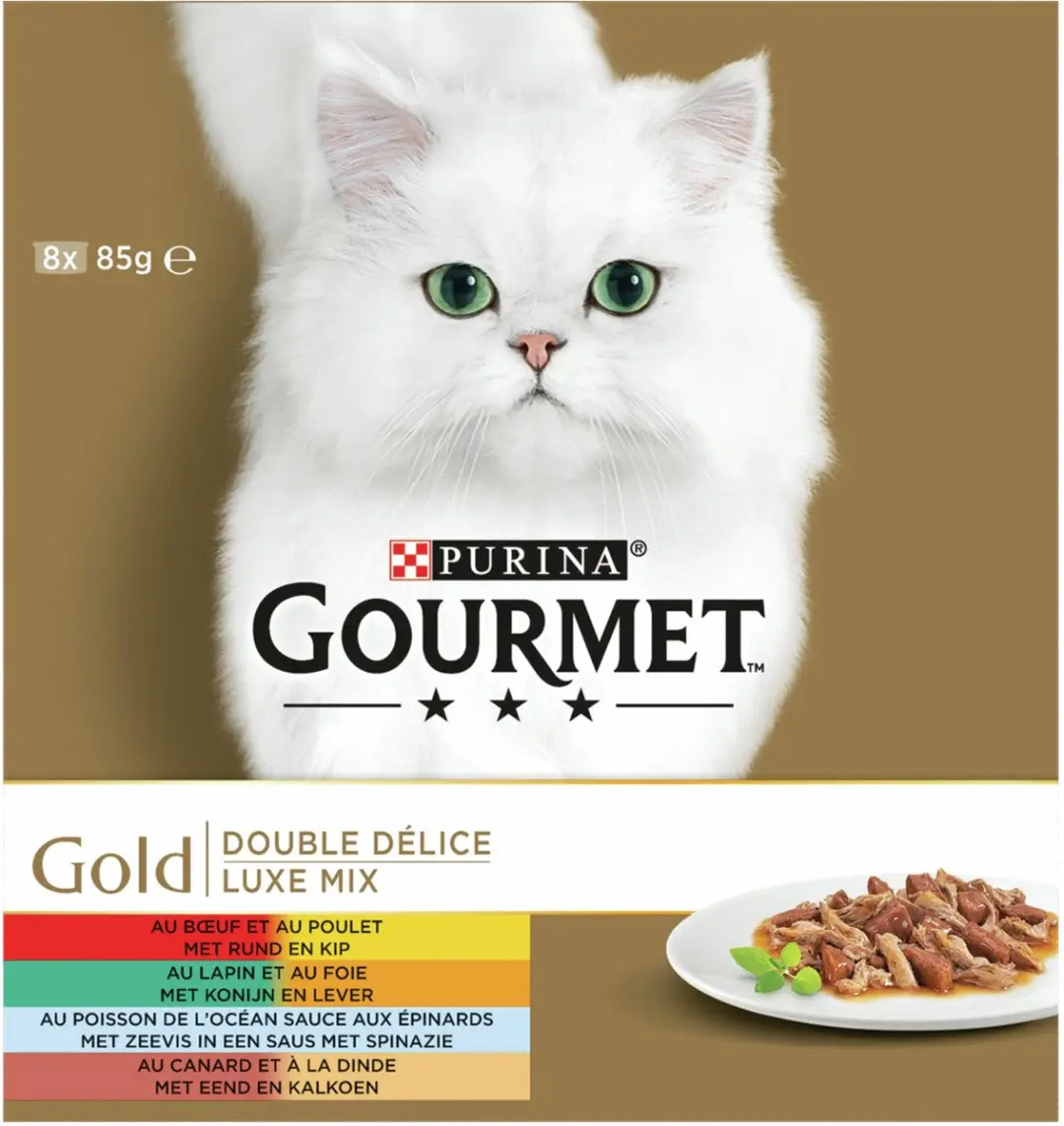 Gourmet Gold Luxe Mix Kattenvoer - 8x85g