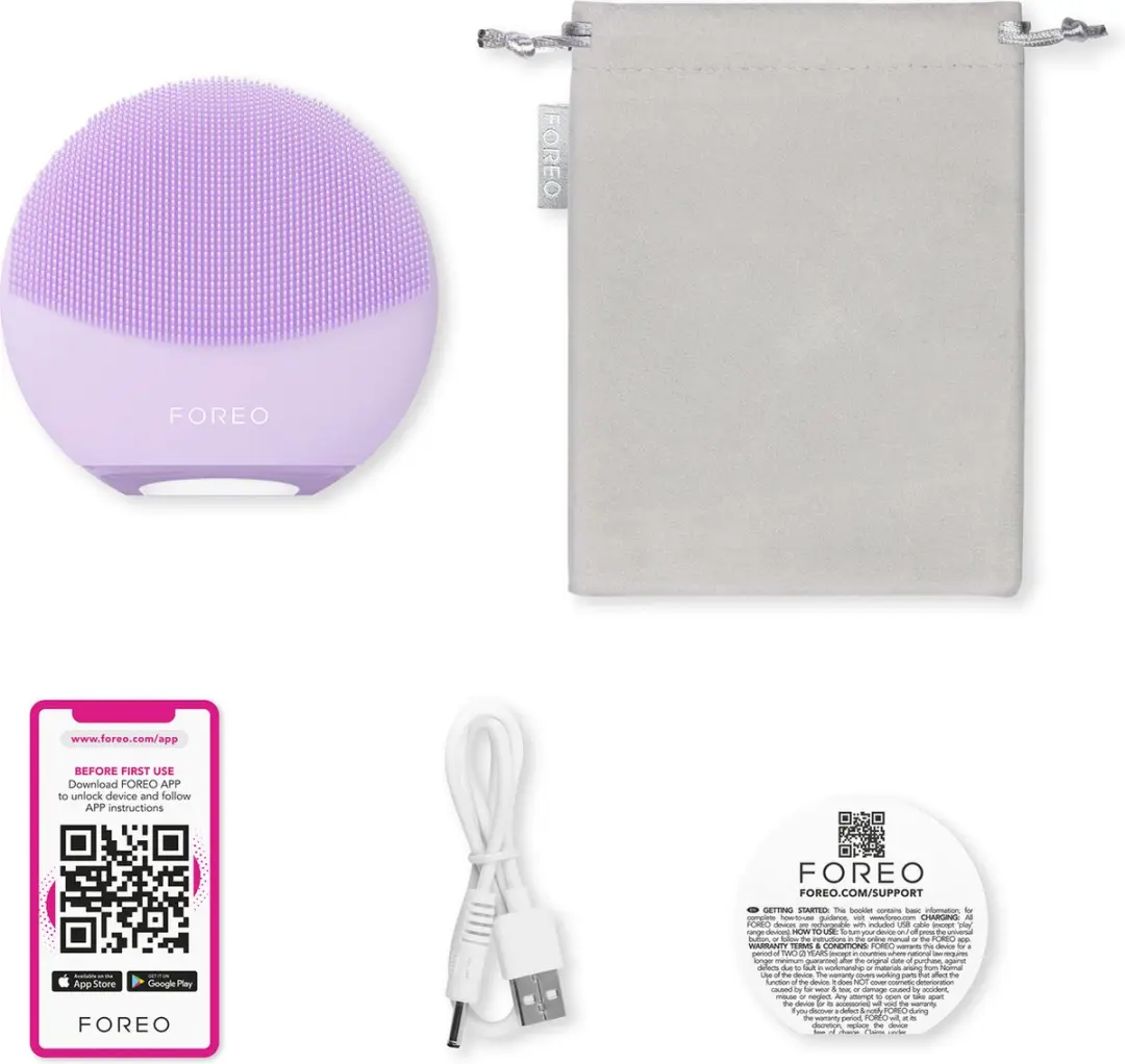FOREO LUNA 4 mini Gezichtsreinigingsborstel - 12 Snelheden - Lavender - afbeelding 6 van 6