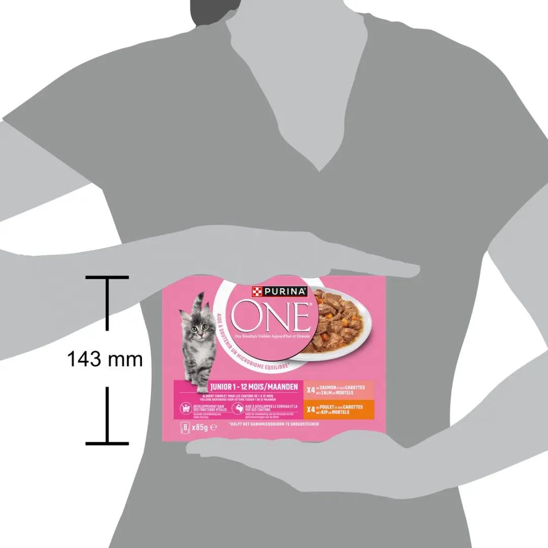 Purina ONE Junior Kattenvoer Natvoer - Kip & Zalm 85g - 80 Stuks