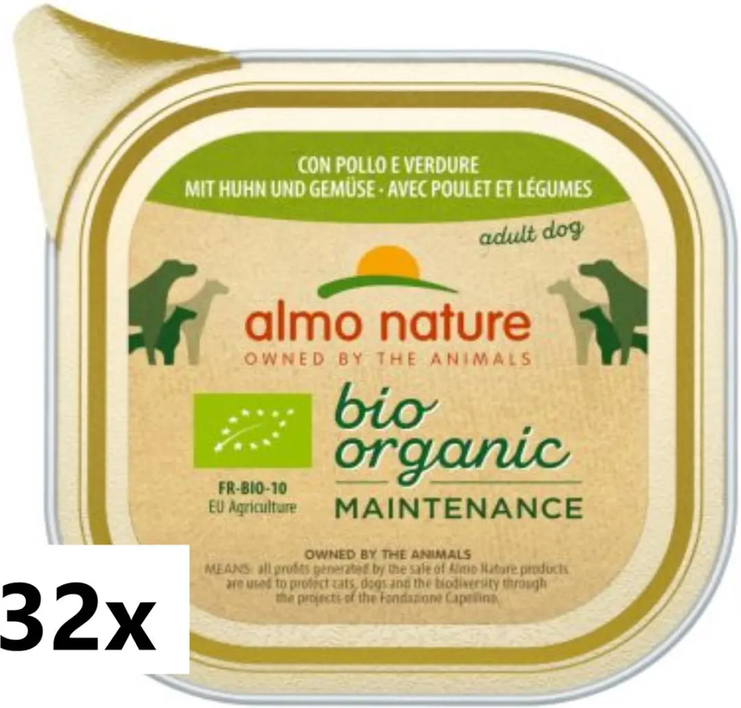 Almo Nature Dailymenu Hondenvoer Bio Kip & Groenten 32x100g