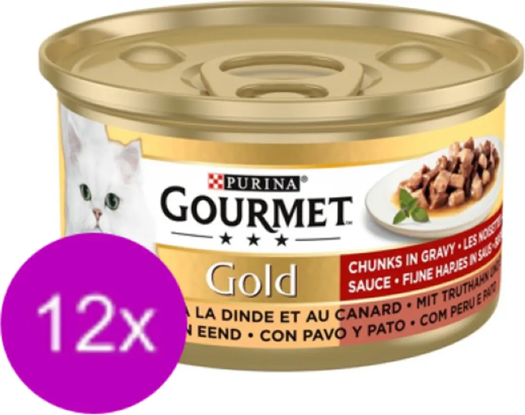Gourmet Gold Fijne Hapjes Kalkoen & Eend Kattenvoer 85g