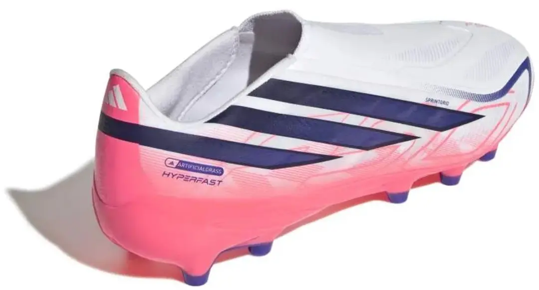 Adidas F50 Hyperfast League Laceless AG Voetbalschoenen 44 2/3 - Ftwr White/Solar Purple