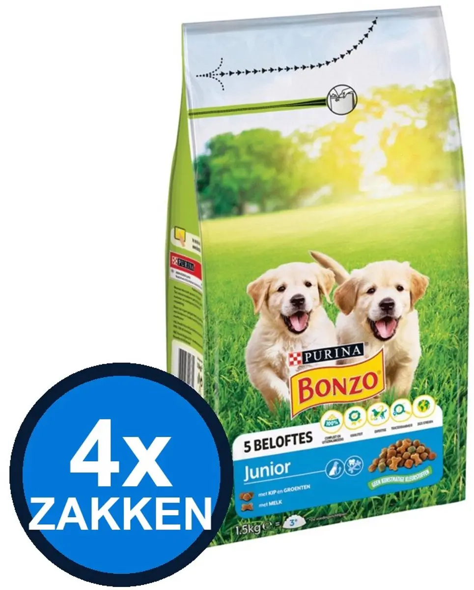 Bonzo Junior Hondenvoer Droogvoer 1.5kg