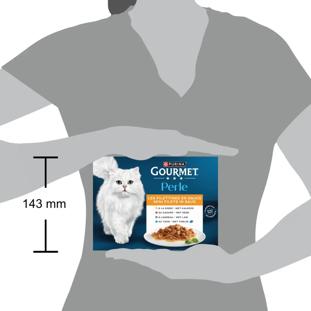 Gourmet Perle Mini Filets Natvoer - Kalkoen/Eend/Tonijn/Lam - 48x85g