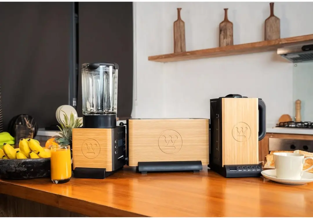 Westinghouse Bamboo Broodrooster 1400W - 2 Sandwiches - Matzwart/Bamboe
