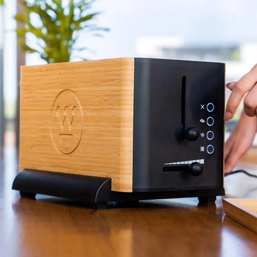 Westinghouse Bamboo Broodrooster 1400W - 2 Sandwiches - Matzwart/Bamboe