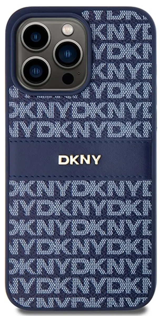 DKNY Textured Tonal Stripe Back Case - iPhone 15 Pro Max - Blauw
