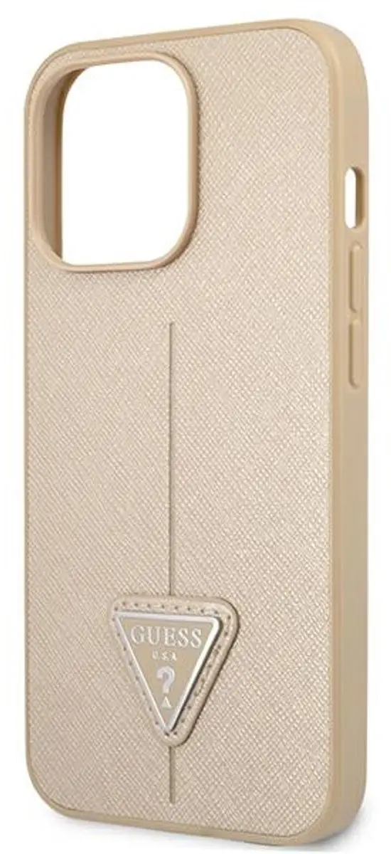 GUESS Saffiano Triangle Back Case - iPhone 13 Pro Beige