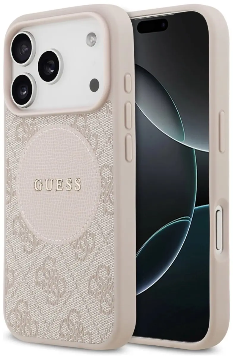 GUESS Case 4G Circle Classic Logo iPhone 17 Pro - MagSafe - Zwart