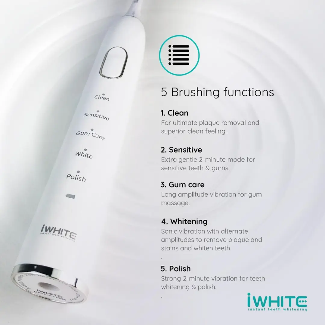 iWhite Sonic IWE-500-0004 Tandenborstel - 5 Snelheden - Wit