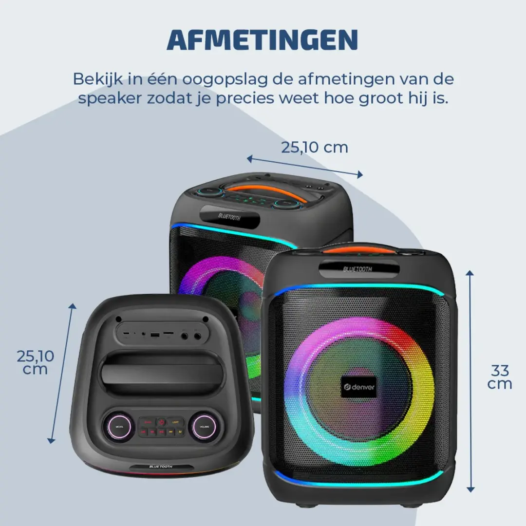 Denver BPS170 Bluetooth Partyspeaker - 400W - Zwart