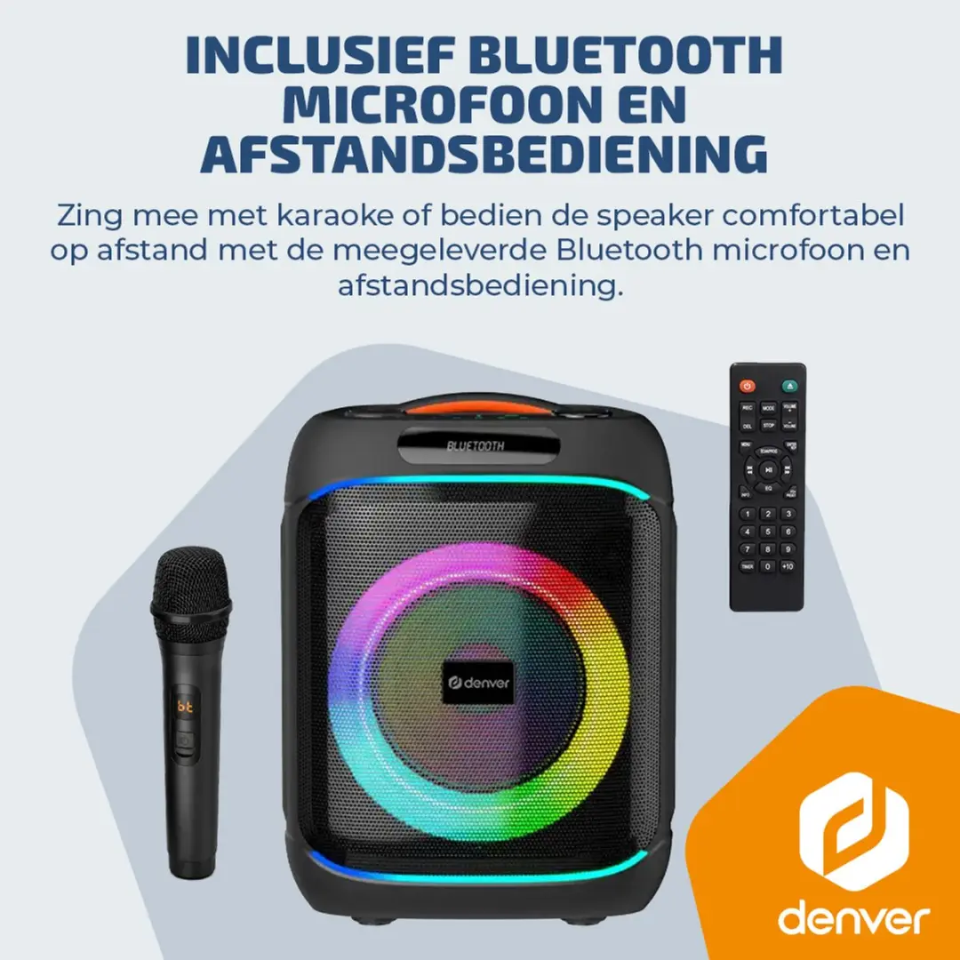 Denver BPS170 Bluetooth Partyspeaker - 400W - Zwart