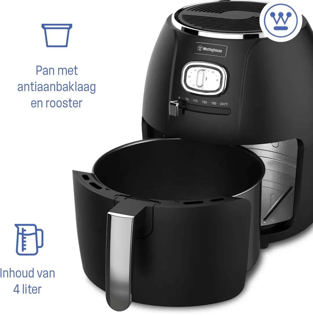 Westinghouse Retro Airfryer 1500W 4L - Zwart