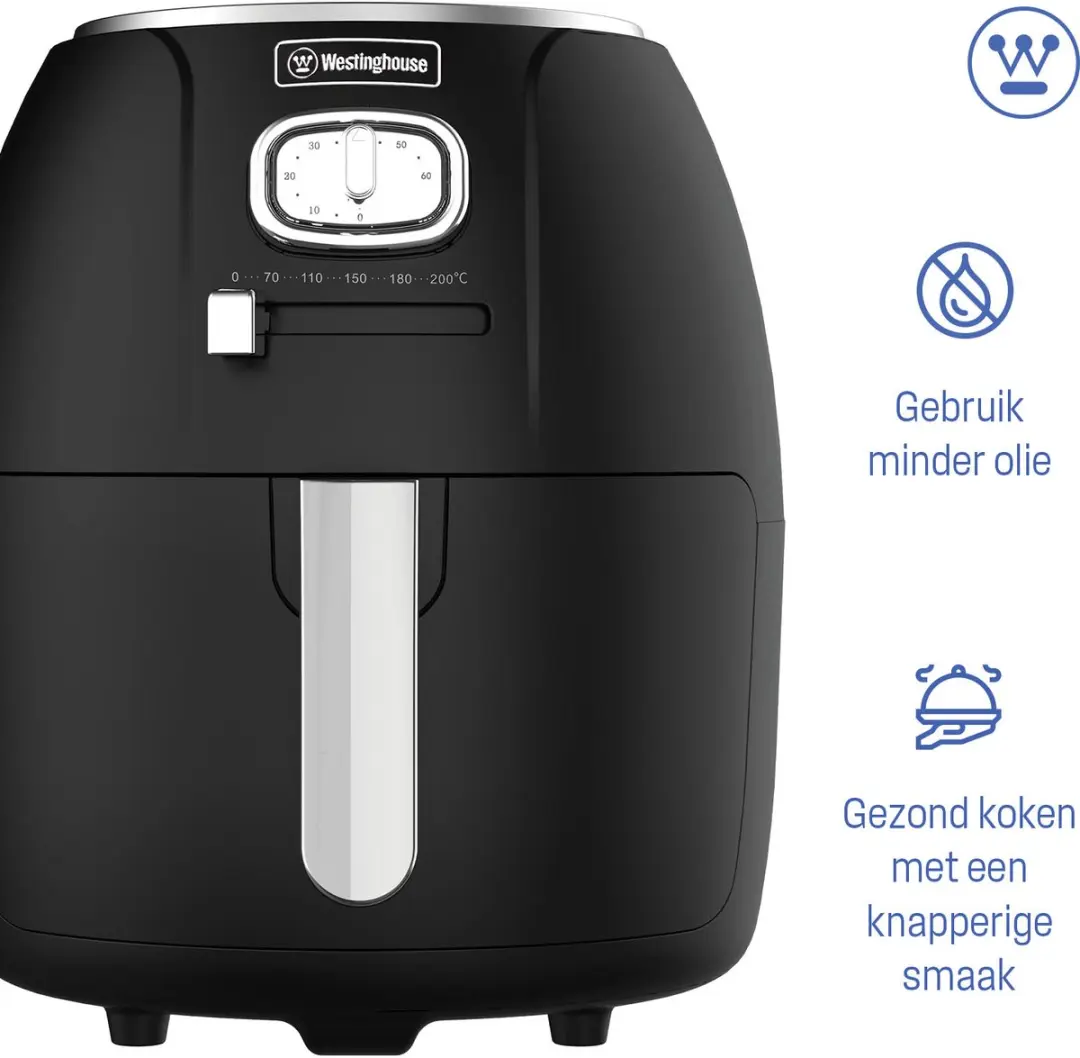 Westinghouse Retro Airfryer 1500W 4L - Zwart