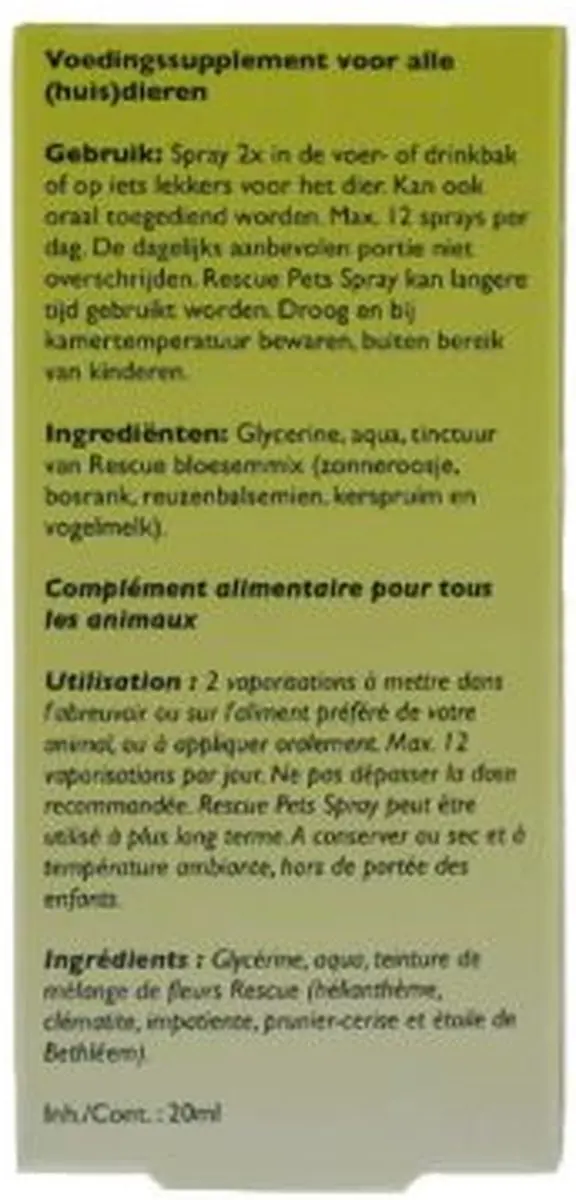 Bach Rescue Spray Pets - 20ml