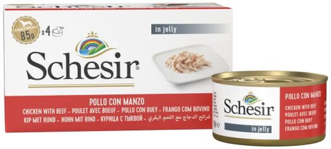 Schesir Hond Blik Multipack 4x85g Kip&Rund