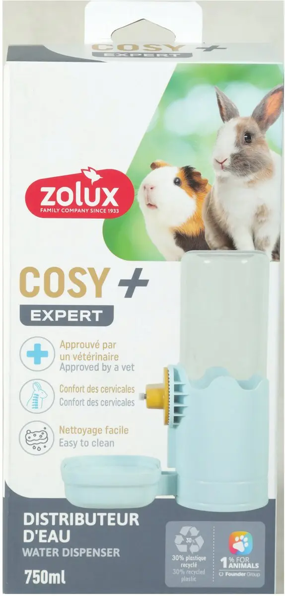 Zolux Cosy Konijnen Drinkfles 750ml - Blauw