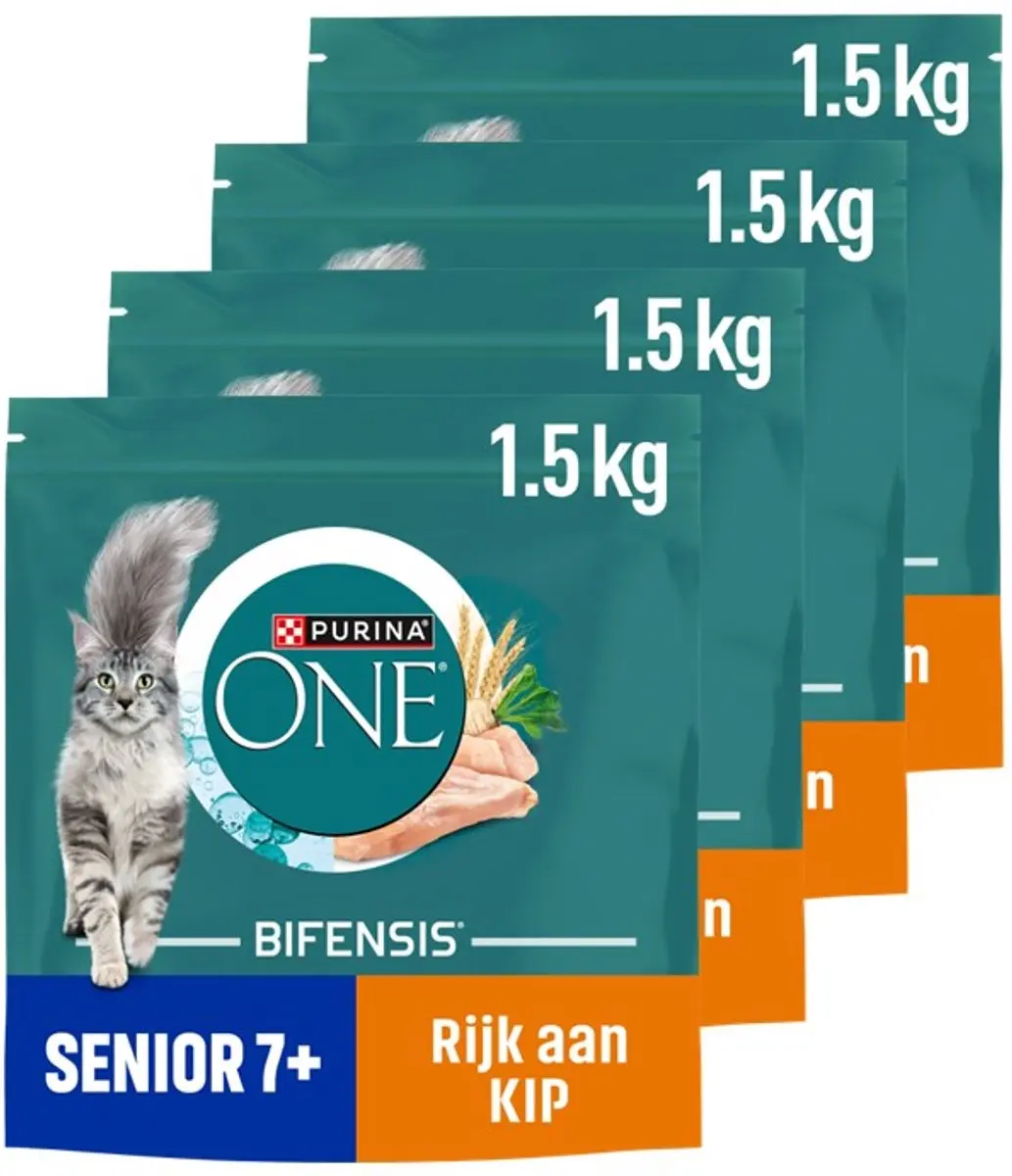Purina ONE Senior Kattenbrokjes Kip & Volkoren 6kg