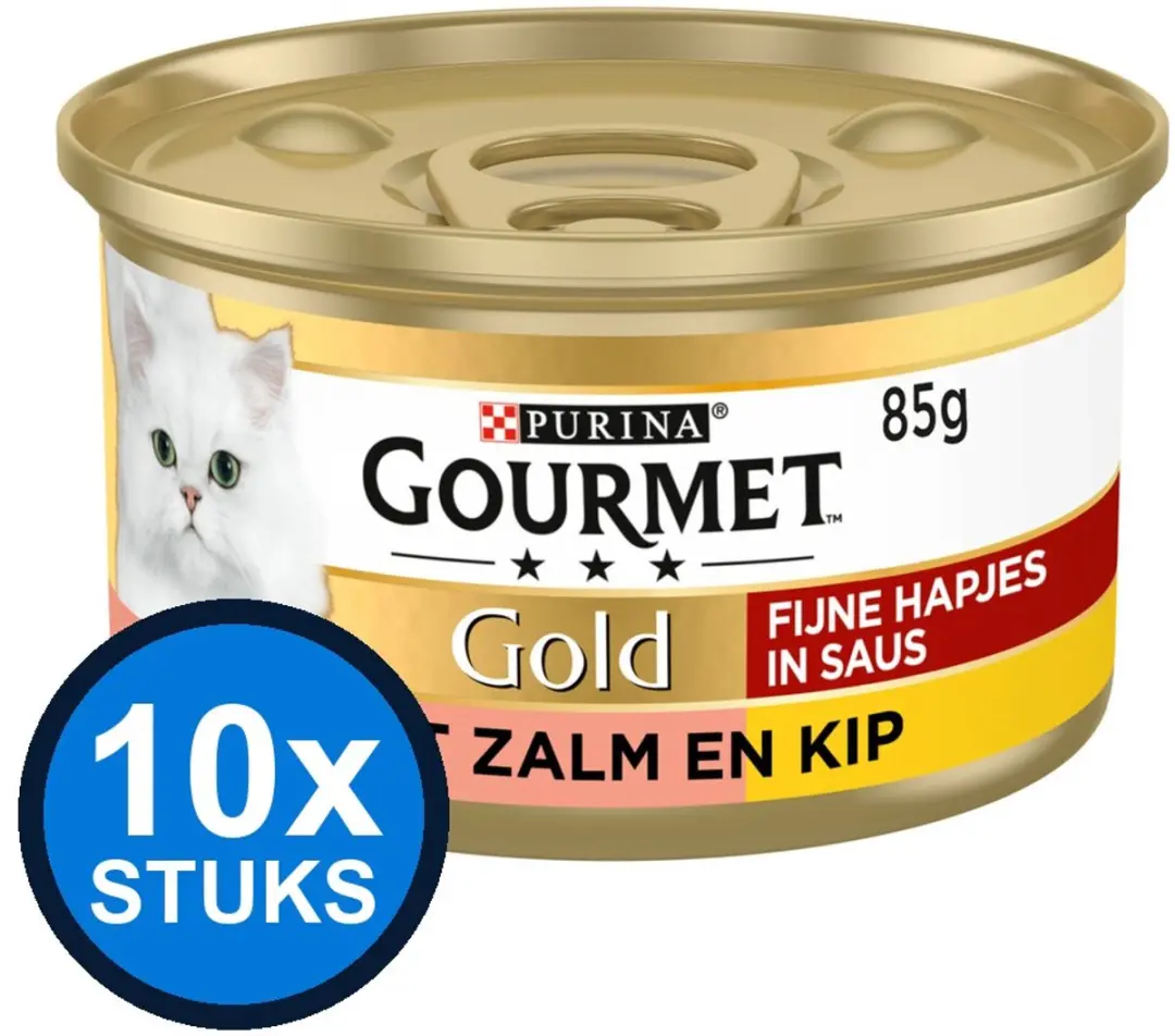 Gourmet Gold Fijne Hapjes Zalm & Kip Natvoer