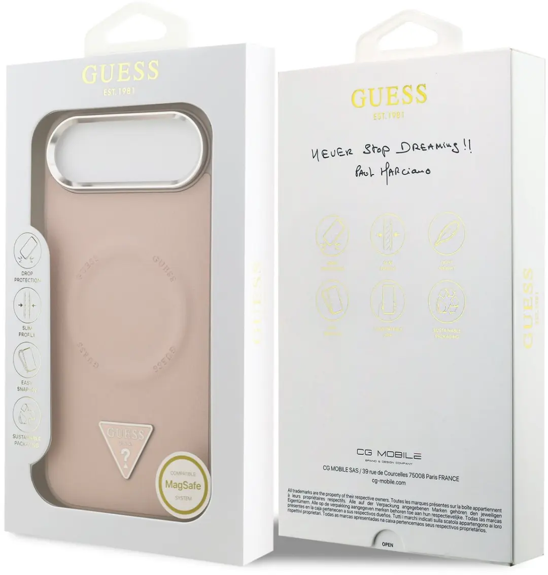 GUESS Triangle Logo iPhone Air Hoesje MagSafe - Roze - MPN 13765