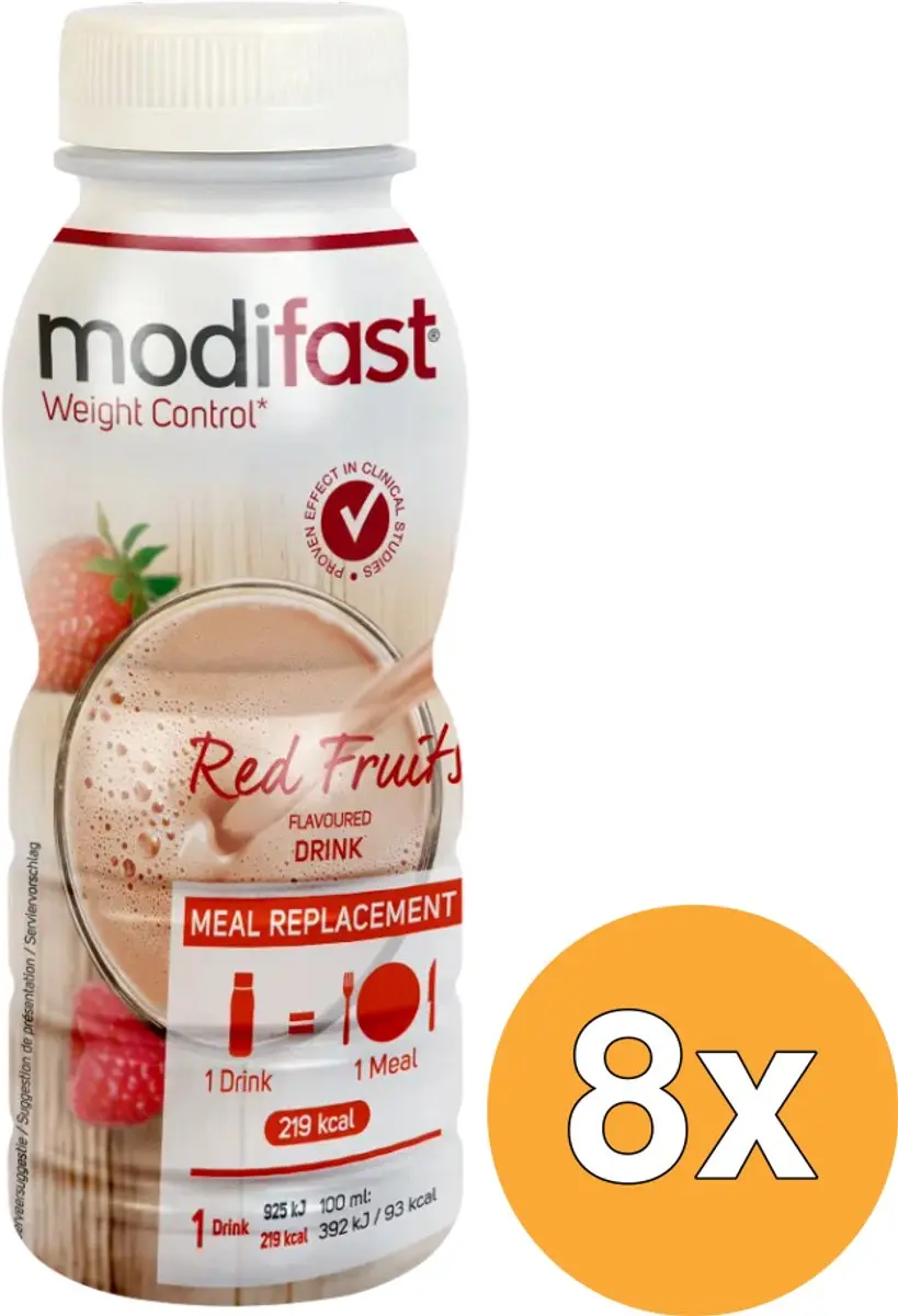 Modifast Intensive Afslankdrink Rood Fruit - 8x236ml