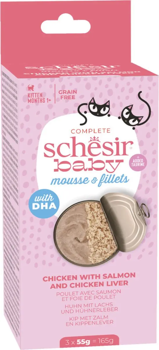 Schesir Baby Kitten Mousse & Filets Kip/Zalm/Lever