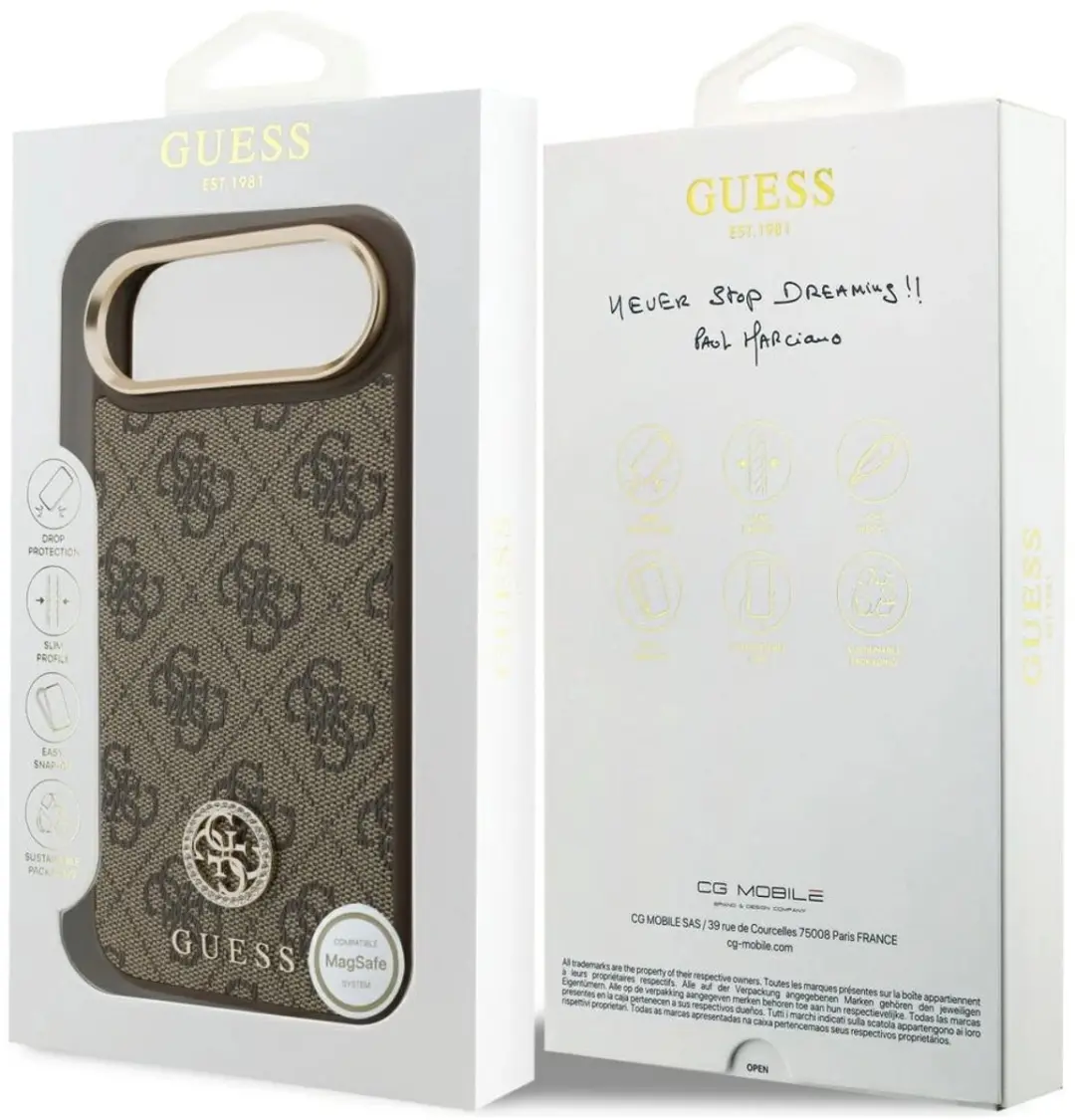 GUESS 4G Case Strass Logo iPhone Air MagSafe - Zwart