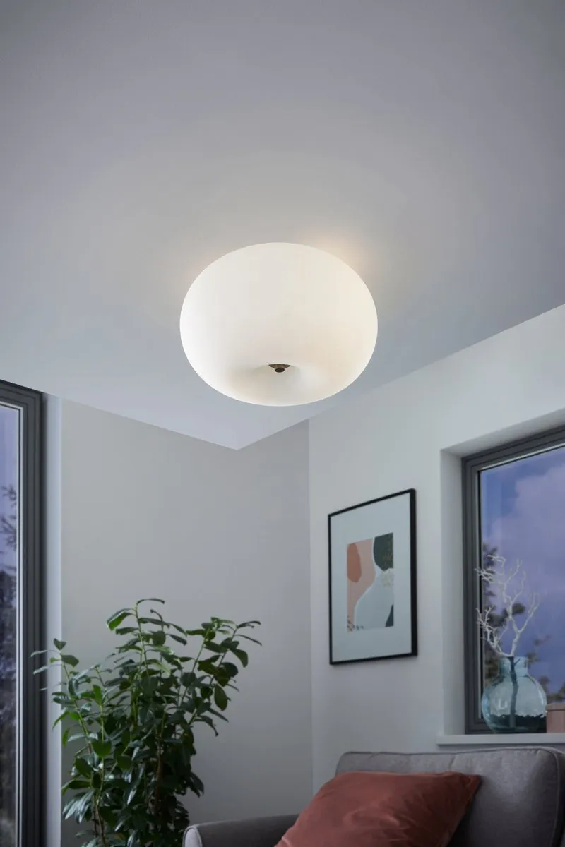 Eglo Optica Plafondlamp Ø28cm - Nikkelmat - 2 Lichtpunten