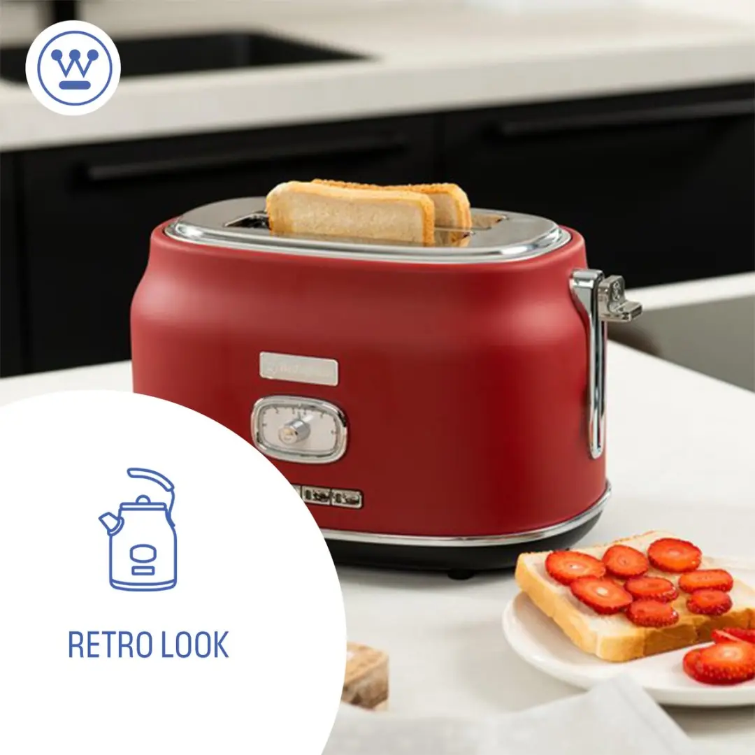 Westinghouse WKTTB857RD Broodrooster 2 Sneden - 815W - Rood