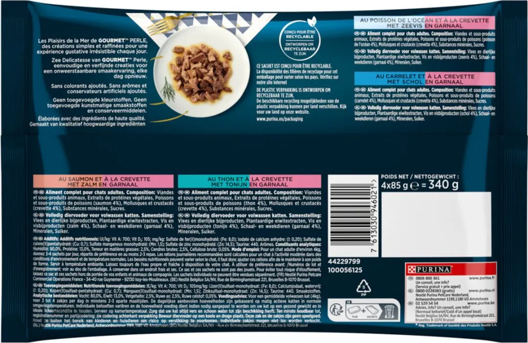 Gourmet Perle Vis Kattenvoer 4x85g